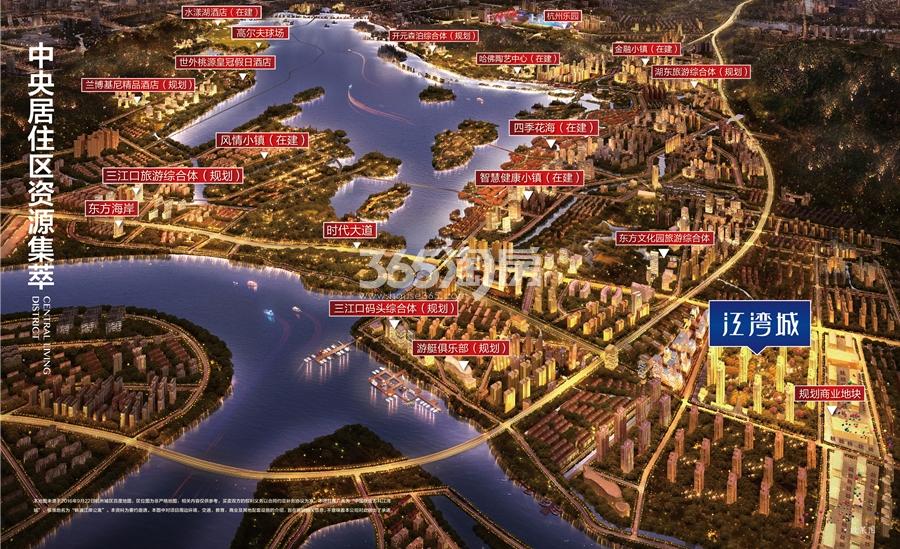 中国铁建万科江湾城周边配套鸟瞰图